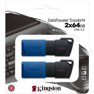 Kingston DataTraveler Exodia M 64GB USB 3.2 Gen 1 Black/Blue 2buc
