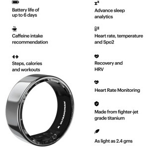 Ultrahuman Ring AIR, Raw Titanium 8