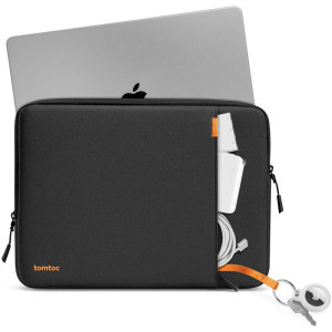Tomtoc Husa laptop Apple MacBook Air/Pro/Neo 13, 12.3-13 inch, Defender-A13, protectie de grad militar, culoare negru
