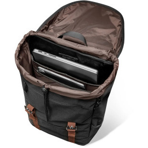 Tomtoc Rucsac laptop 15.6 inch Vintpack-TA1, capacitate 22L, fermoare YKK, catarame Duraflex, culoare negru