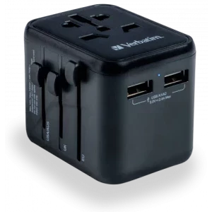Verbatim Adaptor universal 49543, 2x USB, Quick Charge 12 W, Black