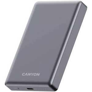 Canyon 10000 mAh, OnPower 510 Slim, Incarcare wireless Magsafe, Power Delivery 20W, Dark Grey