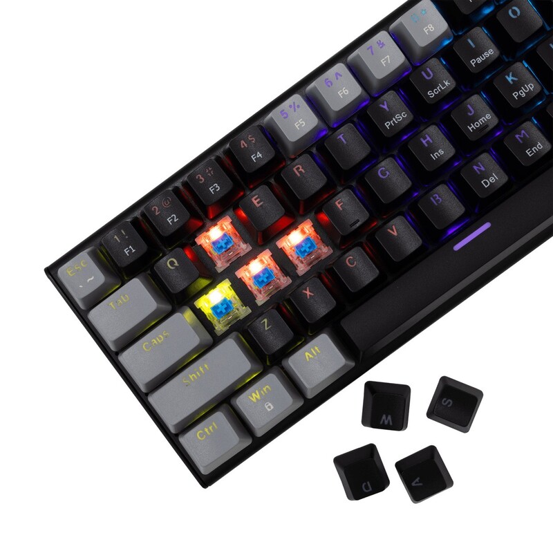 Tastatura Gaming White Shark WAKIZASHI 2 US Blue Switch Mecanica Black/Grey