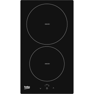 Plita incorporabila Beko HDMI32400DT, Inductie, 2 zone de gatit, Booster, Timer, Control touch, Stop & Go, Indicator caldura reziduala, 30 cm, Negru