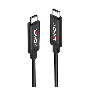 Cablu periferice LINDY USB-C 3.2 gen 2 Male la USB-C 3.2 gen 2 Male, 5 m, PD 60W 3A, Activ, Negru