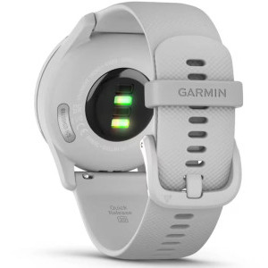 Garmin Vivomove Trend, Silicone band, Silver Stainless Steel Bezel cu carcasa Mist Grey