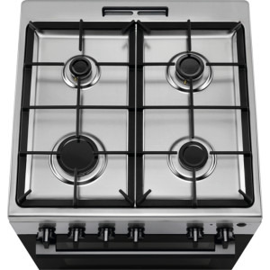 Electrolux LKG604013X, Gaz, 4 arzatoare, Sistem de siguranta, Aprindere integrata, Autocuratare catalitica, Timer, Grill, Rotisor, Clasa A, 60 cm, Inox
