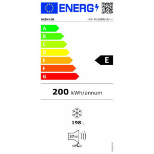 Heinner HCF-M198INVCE++, 198 L, Clasa E, Inverter, Sistem convertibil racire / congelare, Control mecanic, Alb