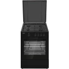 Aragaz Heinner HFSC-SME66IBK, 4 arzatoare, Gaz, Dispozitiv de siguranta, 60 cm, Negru