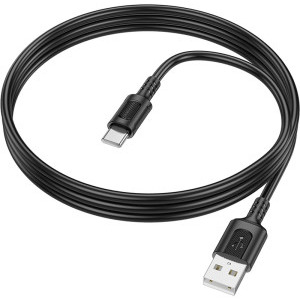 Borofone BX111 Feliz, USB Male la USB-C Male, 1 m, Black, amperaj maxim suportat 3A