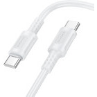 Cablu de date / adaptor Borofone BX111, USB-C Male la USB-C Male, 1 m, White, amperaj maxim suportat 3A