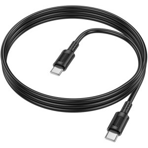 Borofone BX111, USB-C Male la USB-C Male, 1 m, Black, amperaj maxim suportat 3A
