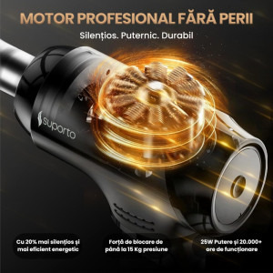 Suporto Pistol masaj cu percutie F5 Titan, Vibromasaj, Gri