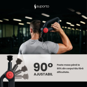 Suporto Pistol masaj cu percutie F7 Pro, Vibromasaj, Negru