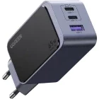 Incarcator retea Ugreen X553, 2x USB-C, 1x USB, Quick Charge 65 W, GaN, Grey