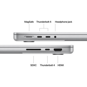 Apple 14.2'' MacBook Pro 14 Liquid Retina XDR, Apple M4 chip (10-core CPU), 16GB, 1TB SSD, Apple M4 10-core GPU, macOS, Silver, INT keyboard, 2024