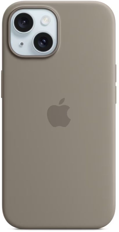 Apple Protectie pentru spate, material silicon pentru iPhone 15, culoare Clay