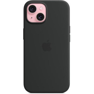 Apple Protectie pentru spate, material silicon, cu MagSafe pentru iPhone 15 Plus, culoare Black