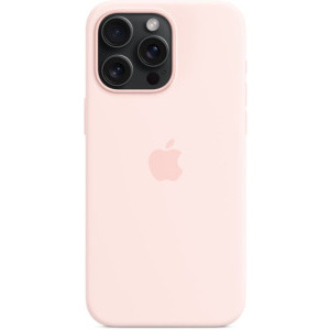 Apple Protectie pentru spate, material silicon pentru iPhone 15 Pro, culoare Light Pink