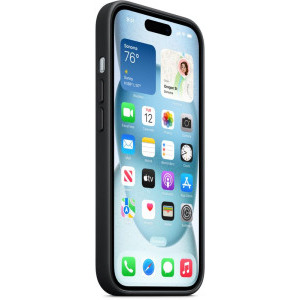 Apple Protectie pentru spate, material FineWoven, cu MagSafe pentru iPhone 15, culoare Black