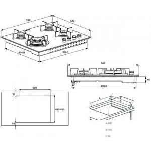 Beko HIAG64225SX, Gaz, 4 arzatoare, Inox