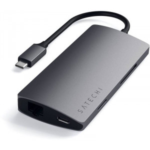 Satechi USB-C Multiport 1x HDMI 4K, 3x USB 3.0, 1x microSD, 1x Ethernet V2, Space Grey