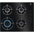 Plita incorporabila Electrolux KGG6407K, Gaz, 4 arzatoare, Aprindere electrica, Dispozitiv de siguranta, Gratare fonta, 60 cm, Sticla neagra