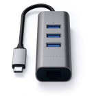 Hub USB Satechi USB-C Hub 3x USB 3.0, 1x Ethernet, Space Grey