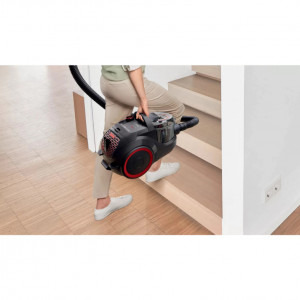 Bosch Serie 4 BGC21POW1, 2L, 750W, Negru-Rosu, fara sac, Negru - Rosu