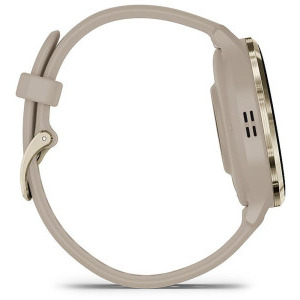 Garmin Venu 3S, GPS, Wi-Fi, curea silicon, French Gray/Soft Gold
