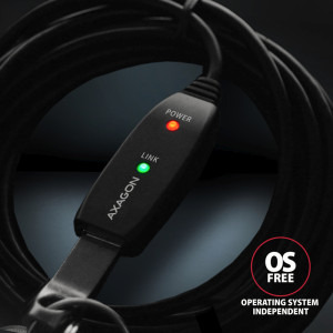 AXAGON USB 2.0 tip A Male - USB 2.0 tip A Female, 5m, negru