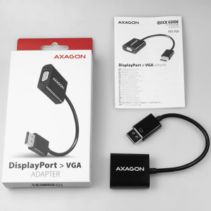 AXAGON 1x DisplayPort 1.1a Male - 1x VGA Female, 0.16 m, negru
