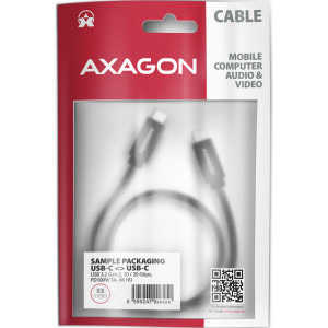 AXAGON USB 3.2 Tip C Male - USB 3.2 Tip C Male, 2m, negru
