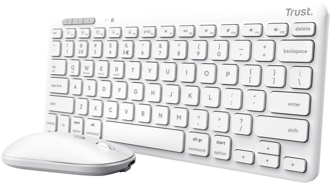 Kit periferice Trust Lyra Wireless, Keyboard & Mouse, White