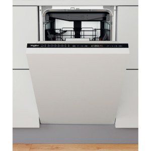Masina de spalat vase incorporabila Whirlpool WSIP4O33PFE, Slim, 10 seturi, 9 programe, Clasa D, 6th Sense, Power Clean, NaturalDry, 45 cm