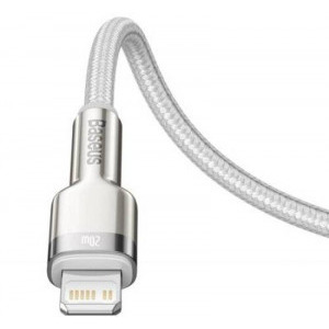 Baseus Cafule Metal, CATLJK-A02, USB-C Male la Lightning Male, 1 m, White