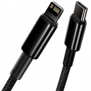 Baseus Tungsten Gold, CATLWJ-01, USB-C Male la Lightning Male, 1 m, Black