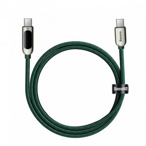 Baseus Display, CATSK-B06, USB-C Male la USB-C Male, 1 m, Green, amperaj maxim suportat 5A