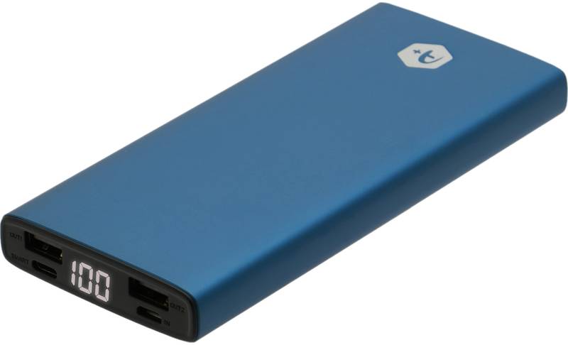 Baterie externa A+ PBXU10USBT62, 10000 mAh Slim, 2x USB, Blue