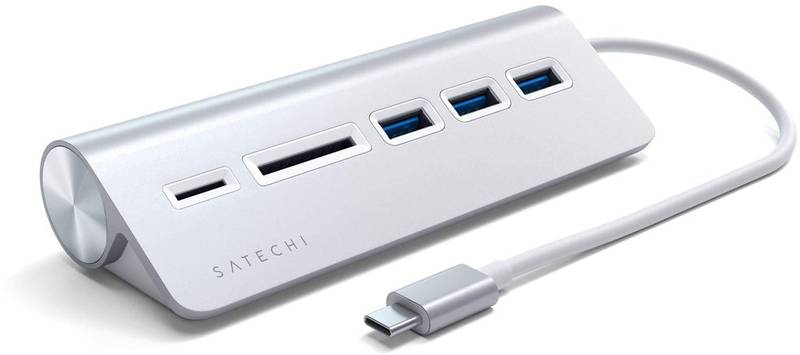 Hub USB Satechi USB-C Combo Hub 3x USB3.0, 1x microSD Card, Silver