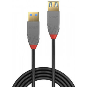 Cablu periferice LINDY Anthra, USB 3.1 Male tip A - USB 3.1 Female tip A, 0.5m, negru-gri