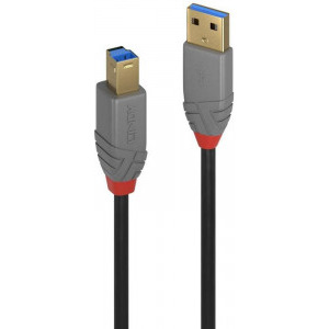 LINDY Anthra, USB 3.0 Male tip A - USB 3.0 Male tip B, 5m, negru-gri