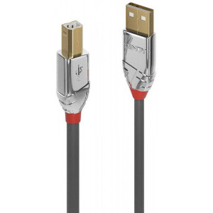 LINDY Cromo, USB 2.0 Male tip A - USB 2.0 Male tip B, 3m, argintiu