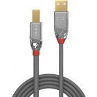 Cablu periferice LINDY Cromo, USB 2.0 Male tip A - USB 2.0 Male tip B, 3m, argintiu