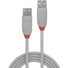 Cablu periferice LINDY Anthra, USB 2.0 Male tip A - USB 2.0 Female tip A, 3m, gri