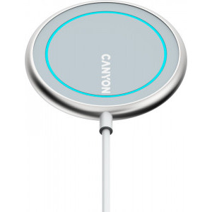 Canyon WS-100  Wireless Qi Fast charge pentru iPhone 15W, Silver