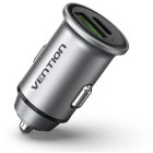 Incarcator auto Vention Mini, 1x USB, 1x USB-C, 30W Fast Charge, Gray