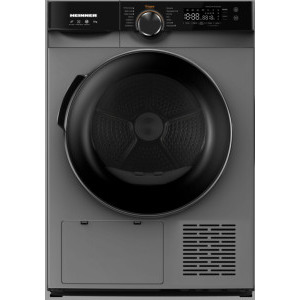Uscator de rufe Heinner HHPD-M8K3SA++, Pompa de caldura, 8 kg, Clasa D, Iluminare interioara, Argintiu