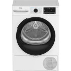 Uscator de rufe Beko BM5T49243W, Pompa de caldura, 9 kg, Clasa C, ProSmart Inverter, IronFinish, Eco Gentle, AquaWave, Iluminare interioara, Alb