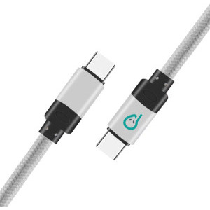 Cablu de date / adaptor Spacer USB-C Male la USB-C Male, 1 m, Silver